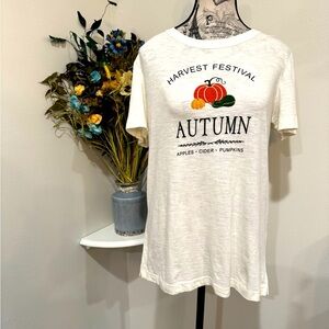 LOFT Cotton Cream Harvest Festival Tee size Medium
